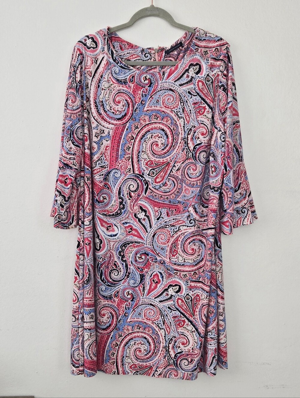 Tommy Hilfigher Pink Paisley 3/4 Sleeve Dress